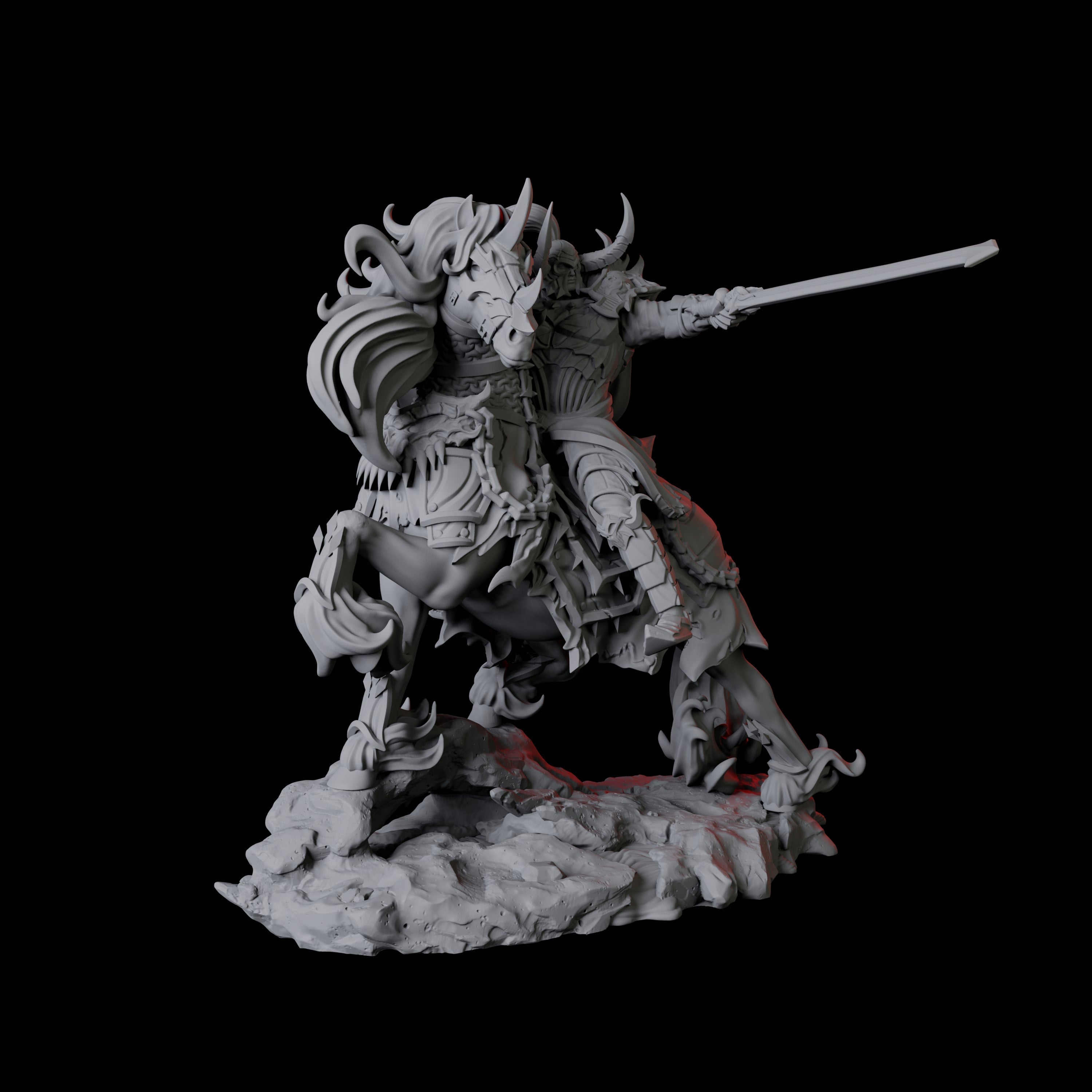 Charging Hellknight A Miniature for Dungeons and Dragons, Pathfinder or other TTRPGs