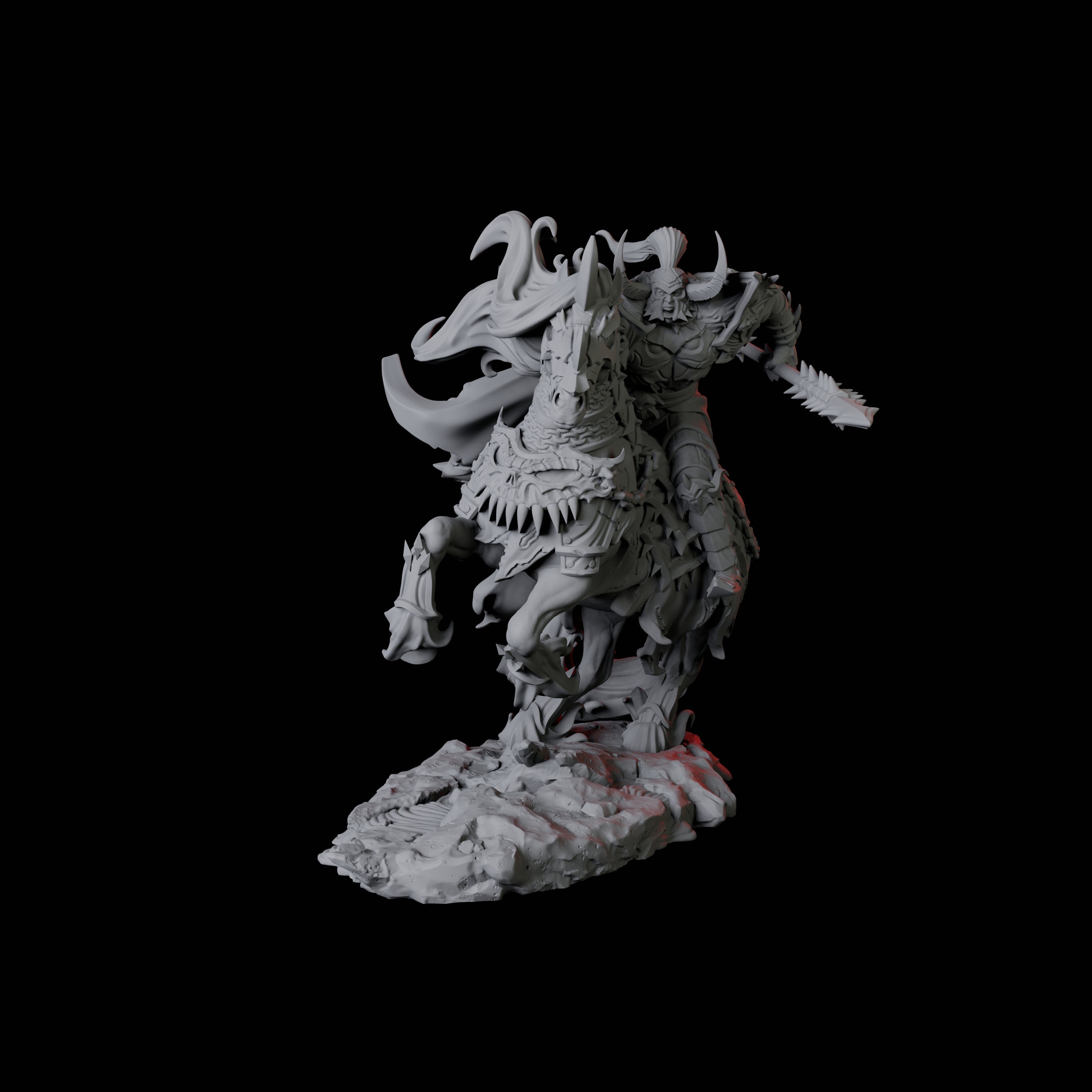 Charging Hellknight B Miniature for Dungeons and Dragons, Pathfinder or other TTRPGs