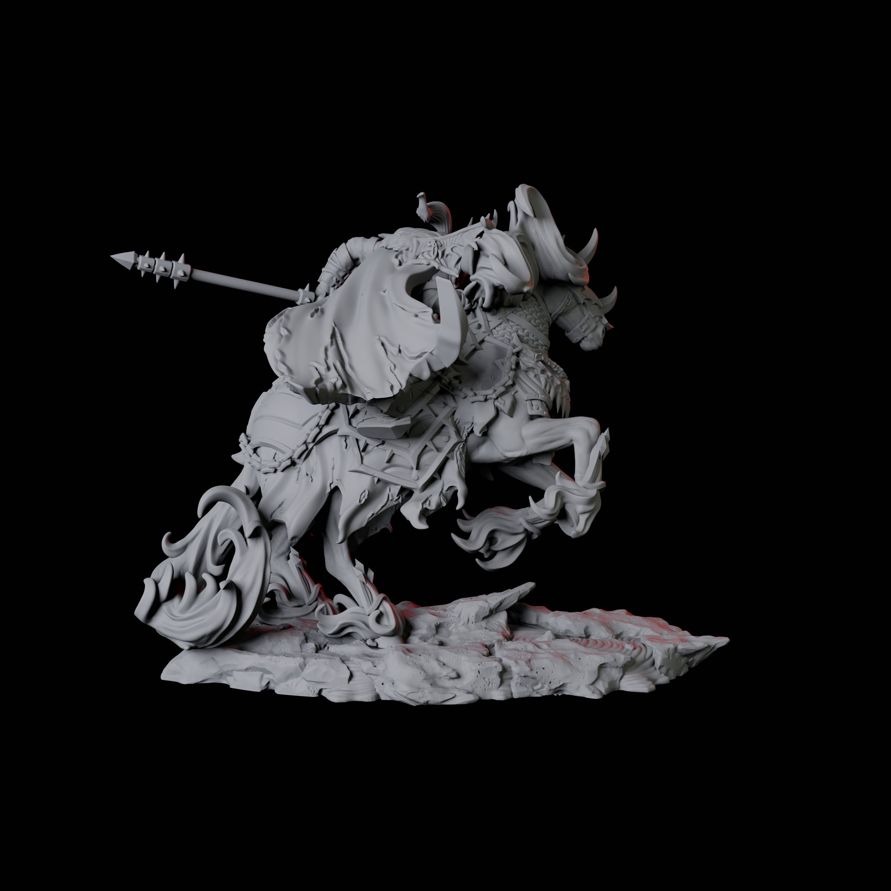 Charging Hellknight B Miniature for Dungeons and Dragons, Pathfinder or other TTRPGs