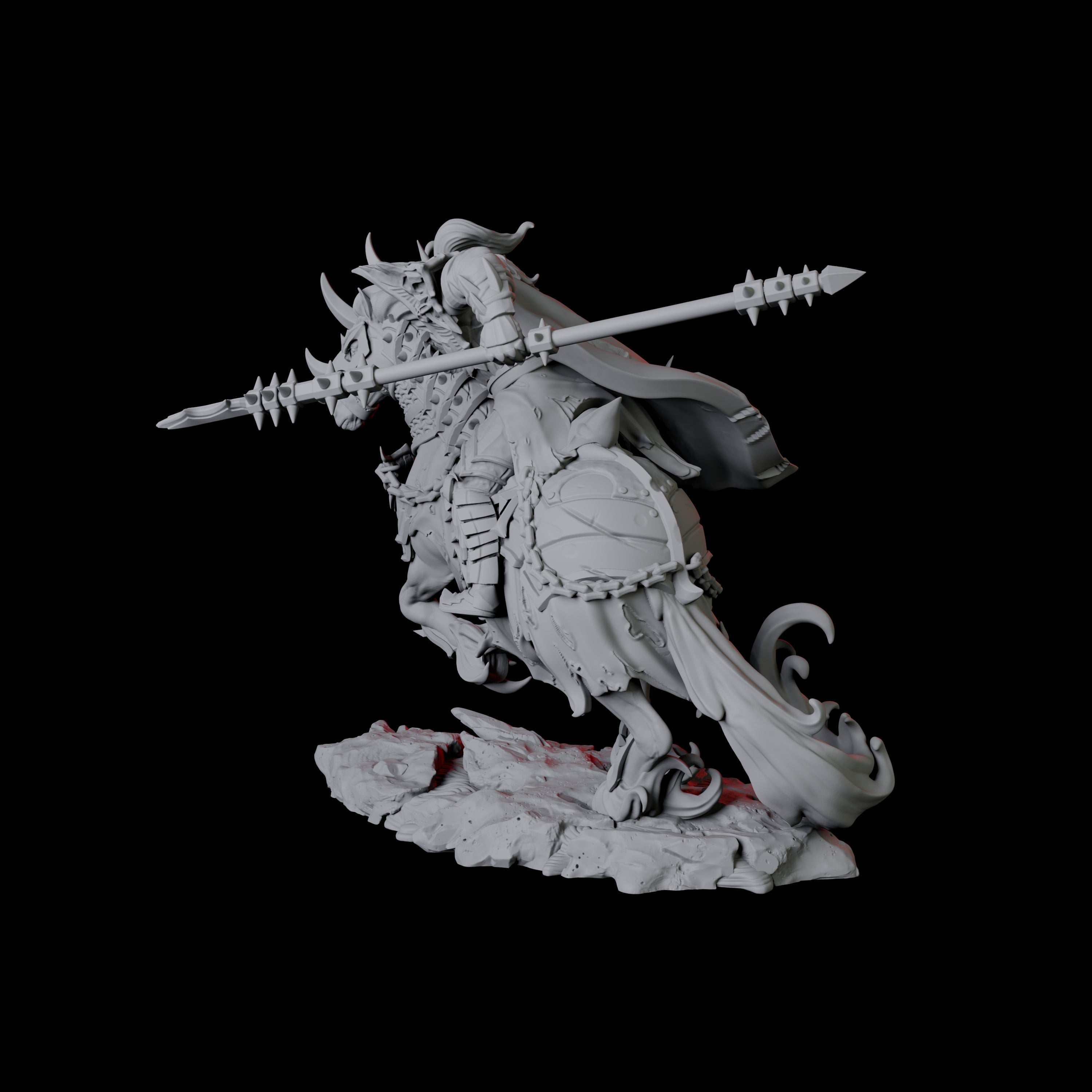 Charging Hellknight B Miniature for Dungeons and Dragons, Pathfinder or other TTRPGs