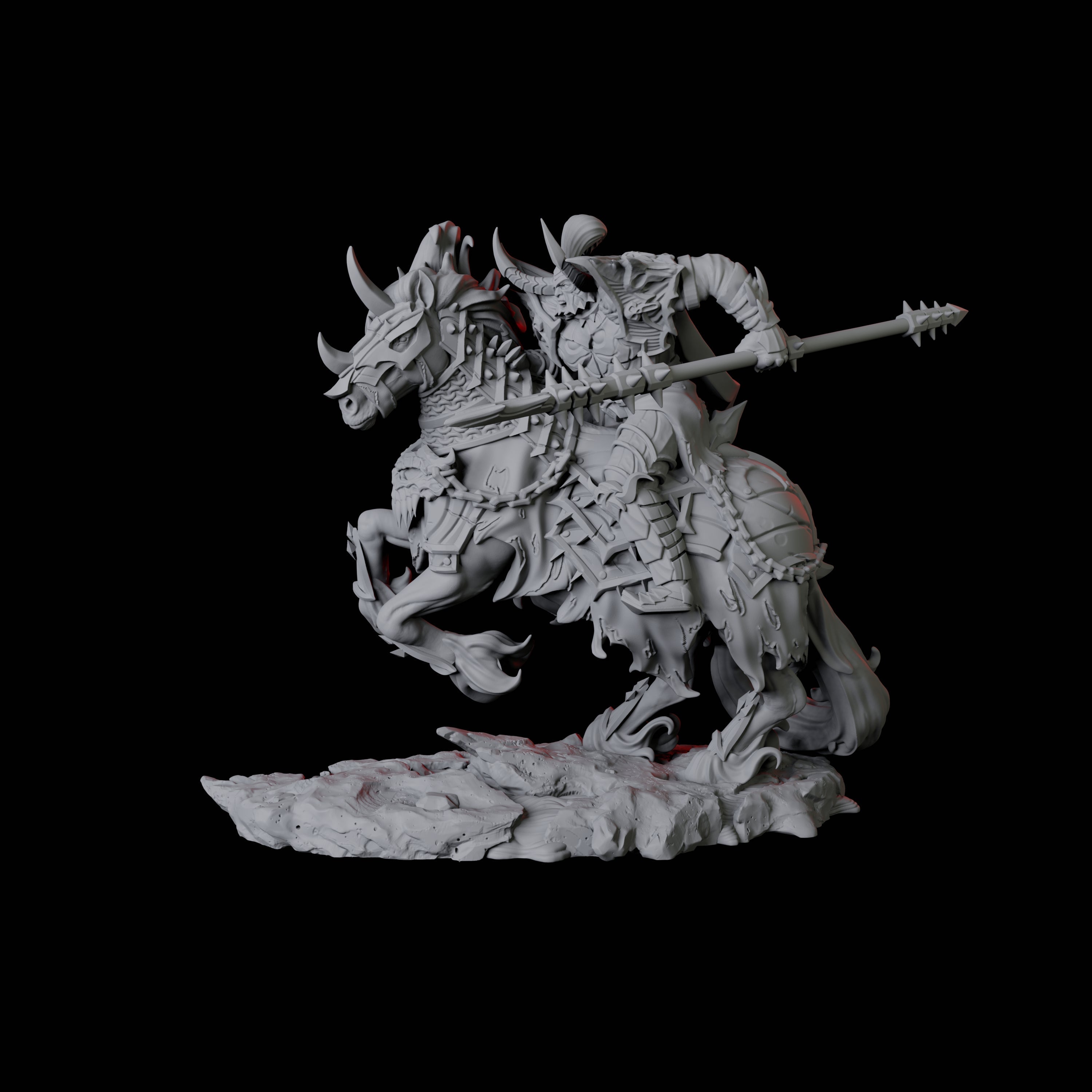 Charging Hellknight B Miniature for Dungeons and Dragons, Pathfinder or other TTRPGs