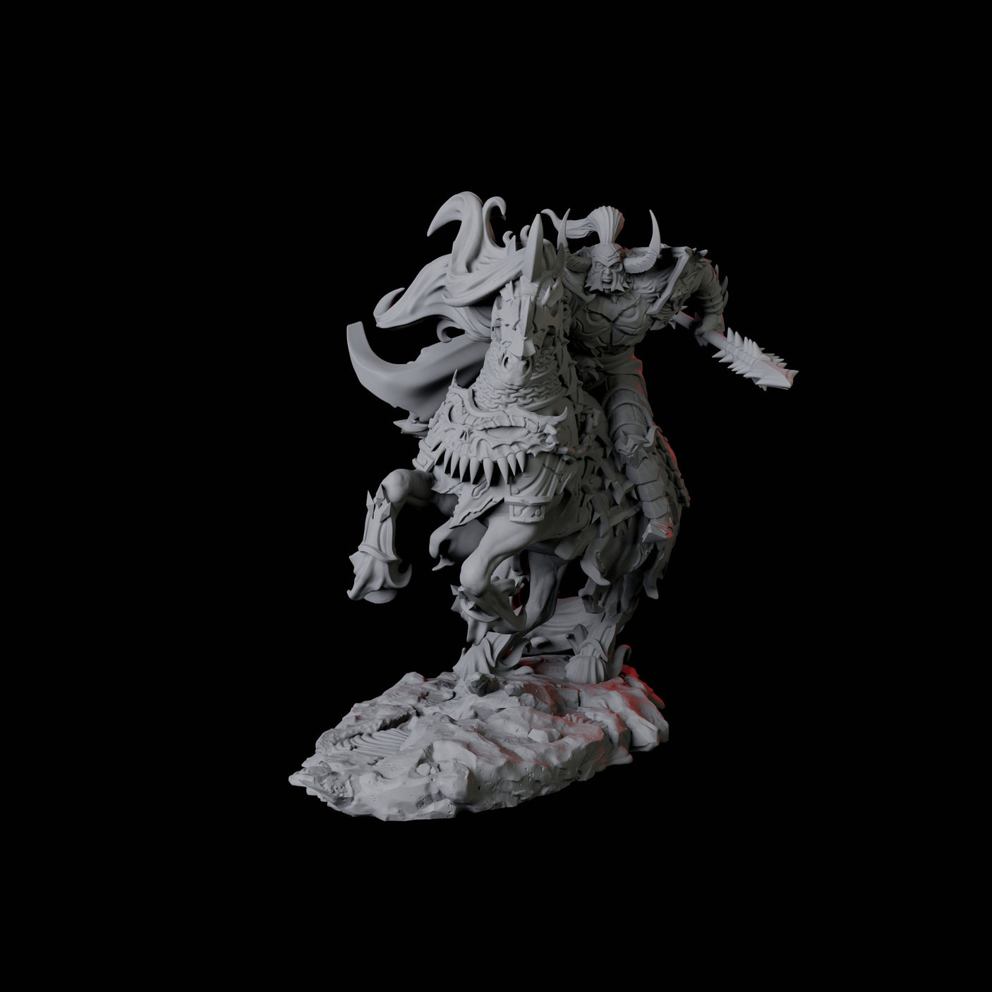 Charging Hellknight B Miniature for Dungeons and Dragons, Pathfinder or other TTRPGs