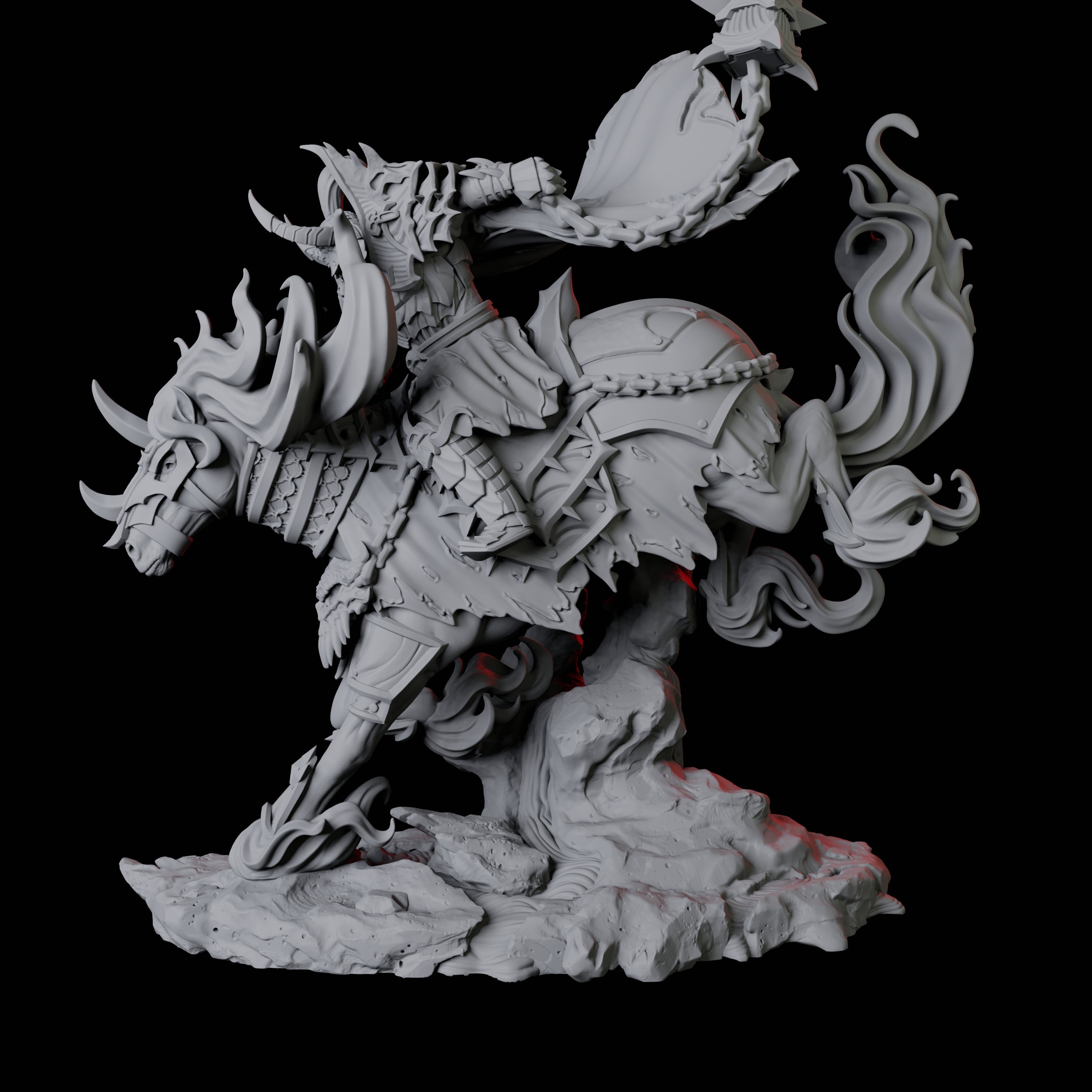 Charging Hellknight C Miniature for Dungeons and Dragons, Pathfinder or other TTRPGs
