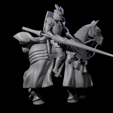 Charging Joust Knight Miniature for Dungeons and Dragons, Pathfinder or other TTRPGs