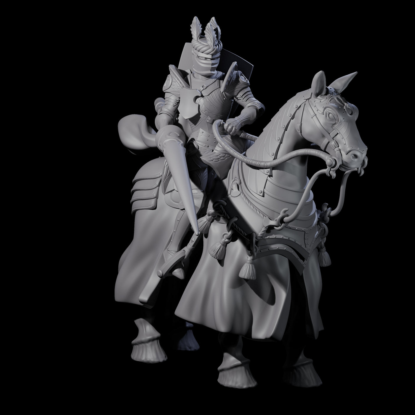 Charging Joust Knight Miniature for Dungeons and Dragons, Pathfinder or other TTRPGs