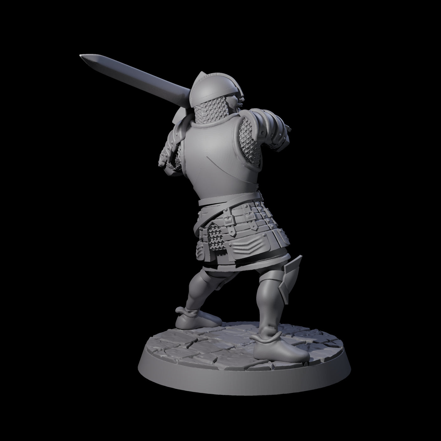 Charging King's Guard Miniature for Dungeons and Dragons, Pathfinder or other TTRPGs