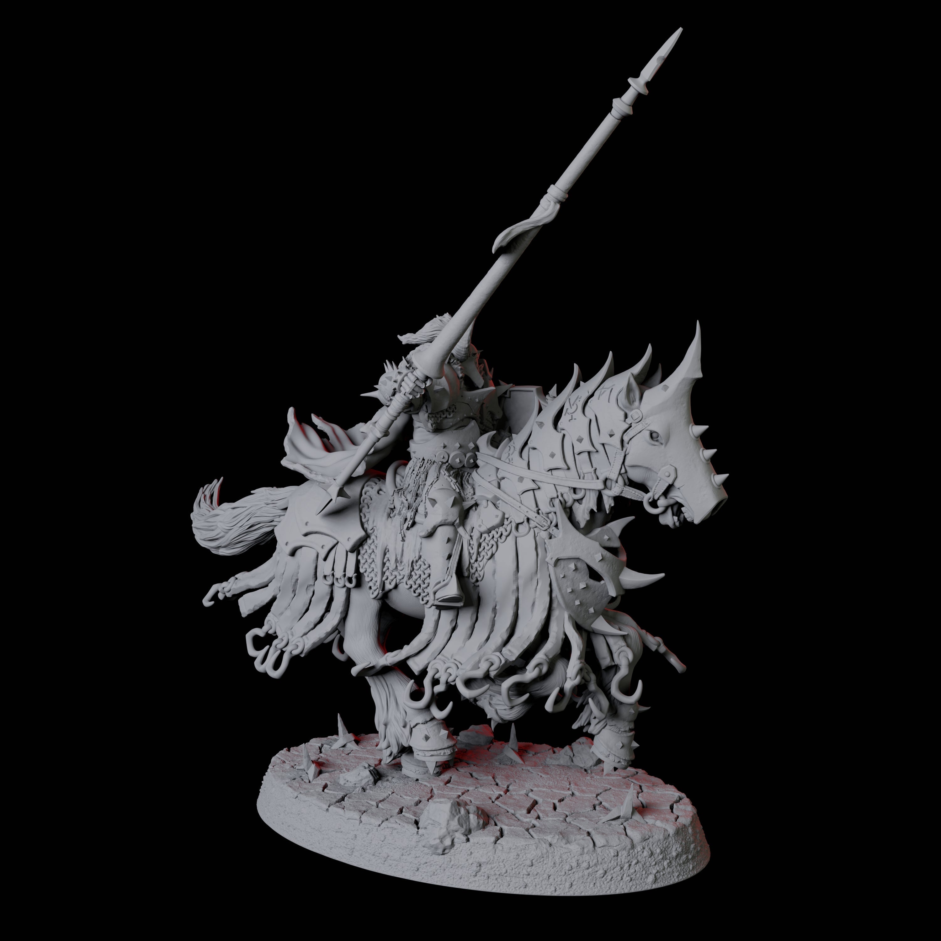 Charging Knight B Miniature for Dungeons and Dragons, Pathfinder or other TTRPGs