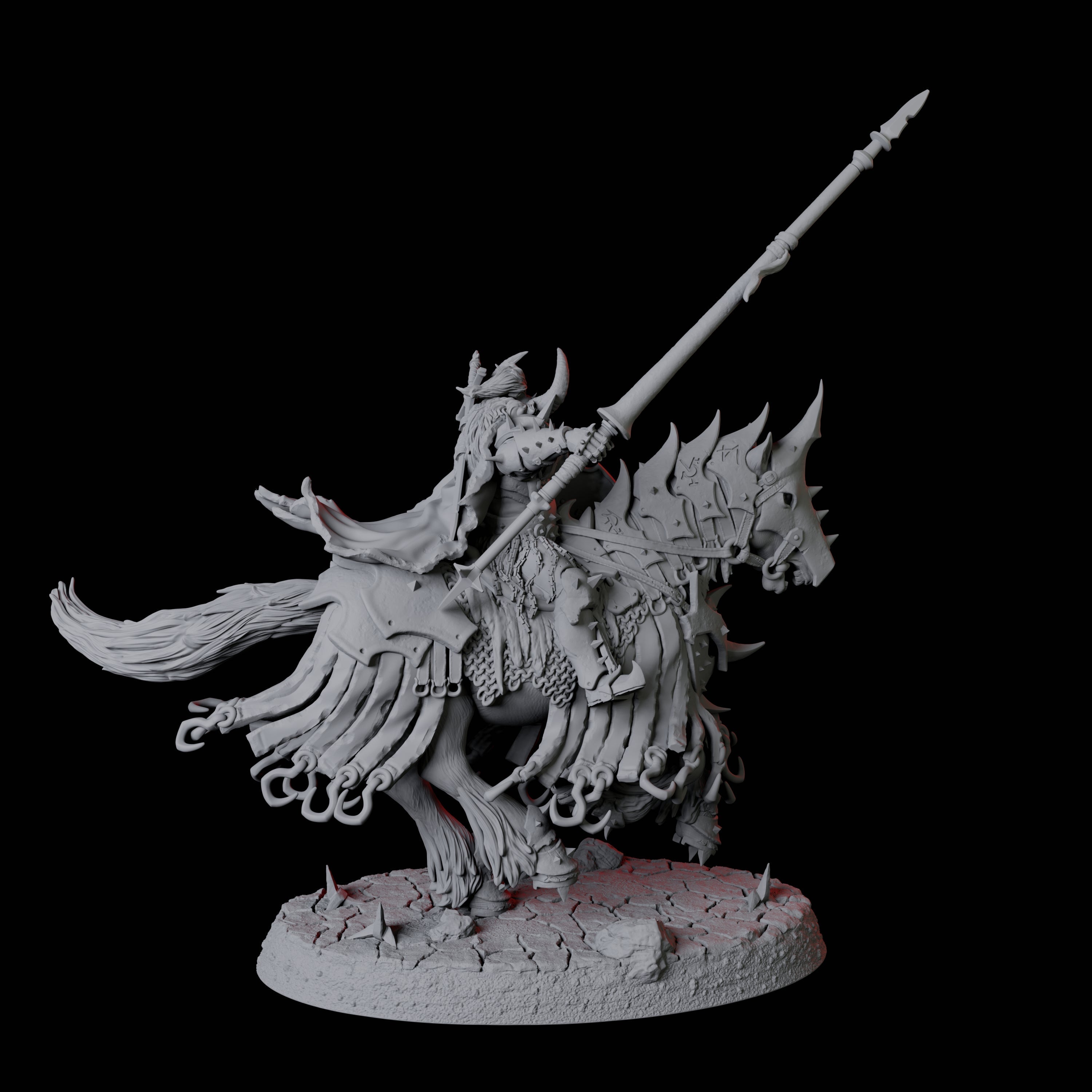 Charging Knight B Miniature for Dungeons and Dragons, Pathfinder or other TTRPGs