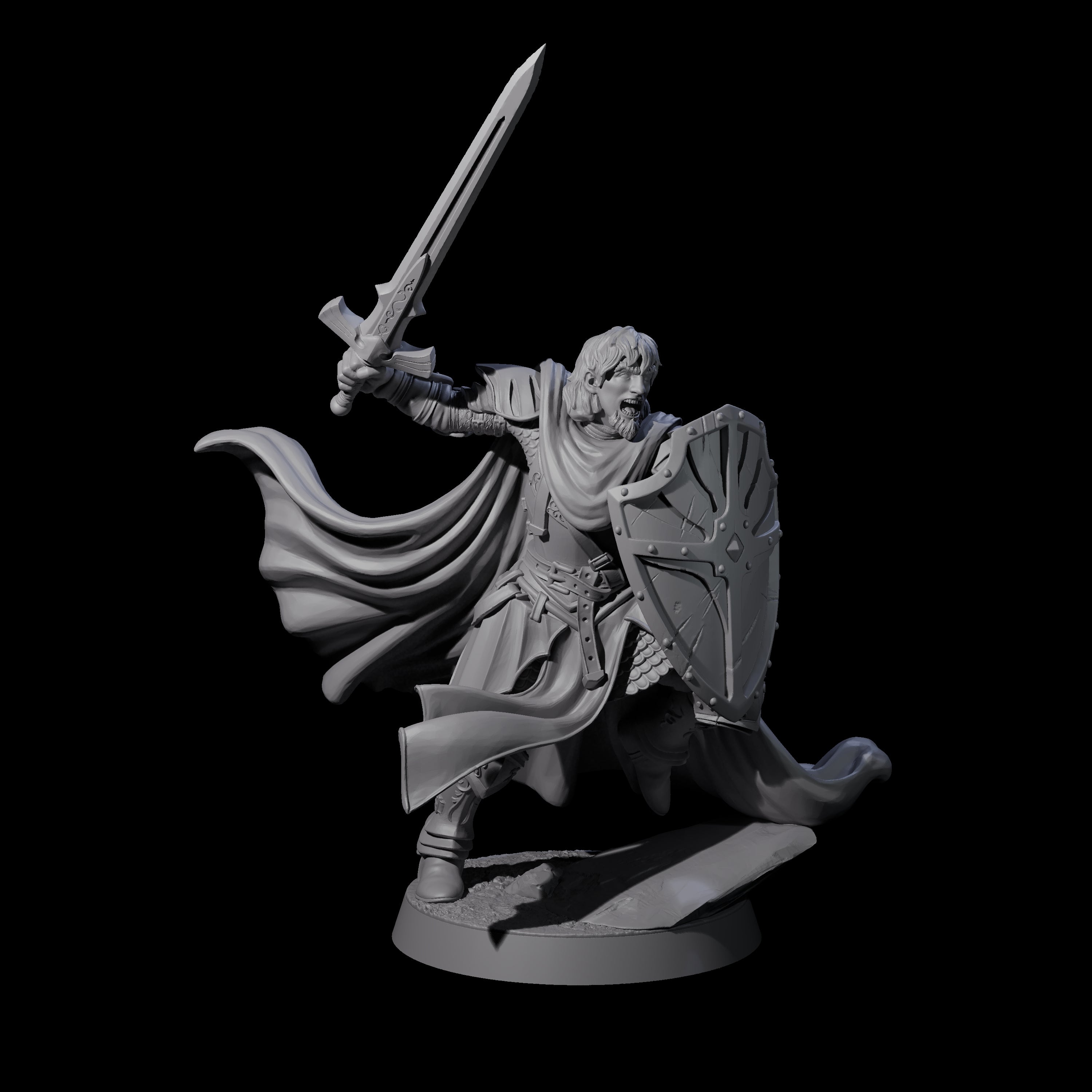 Charging Knight Captain Miniature for Dungeons and Dragons, Pathfinder or other TTRPGs