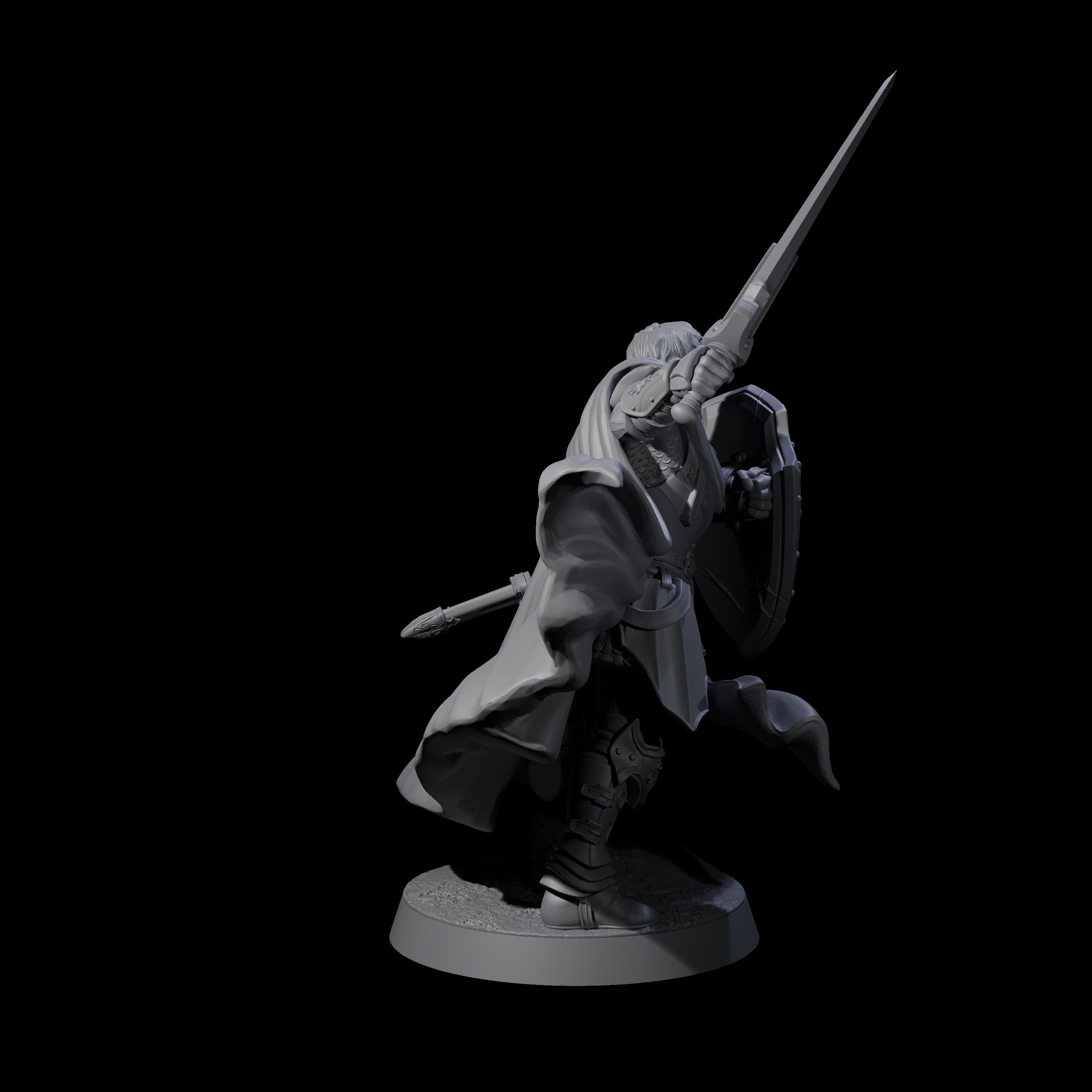Charging Knight Captain Miniature for Dungeons and Dragons, Pathfinder or other TTRPGs