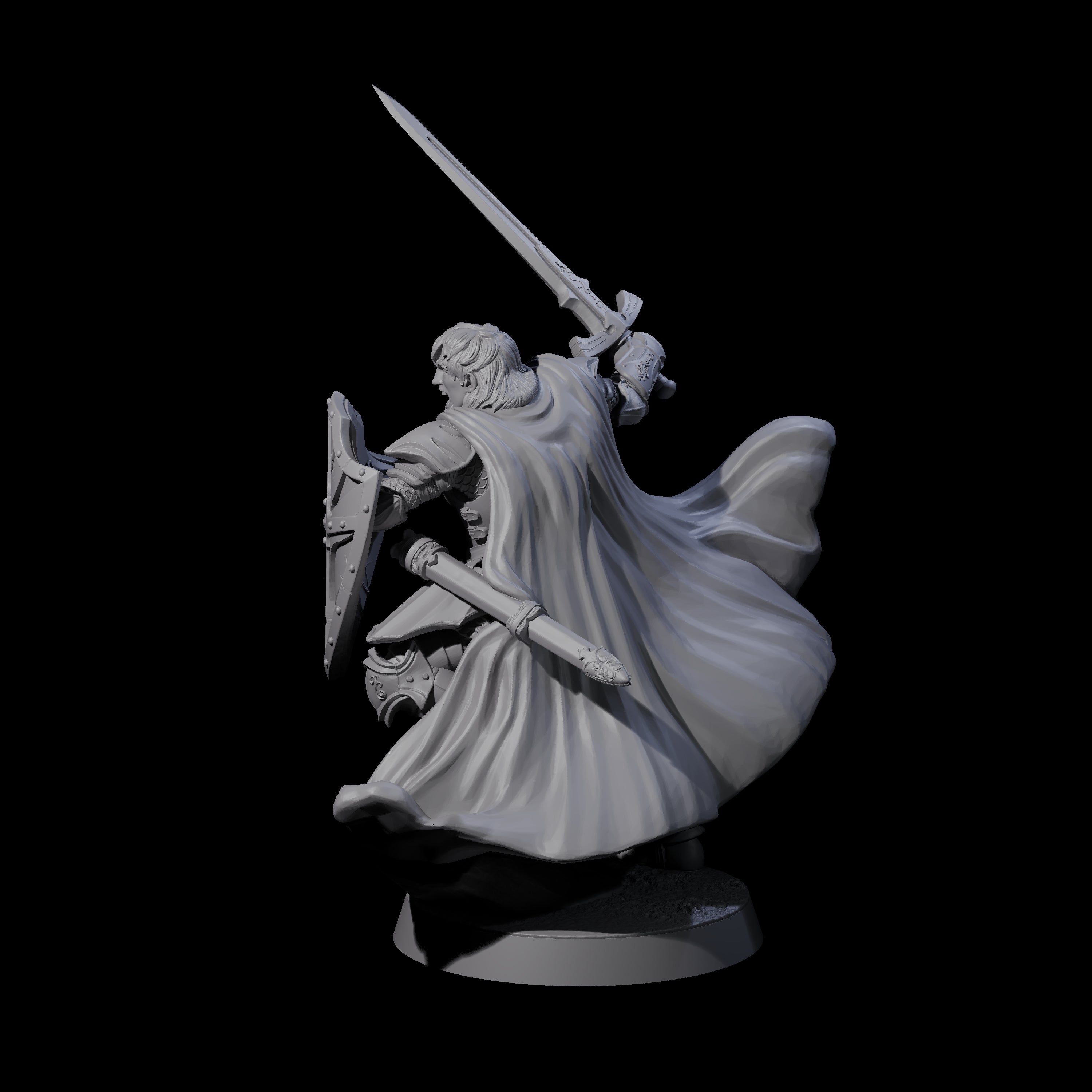 Charging Knight Captain Miniature for Dungeons and Dragons, Pathfinder or other TTRPGs