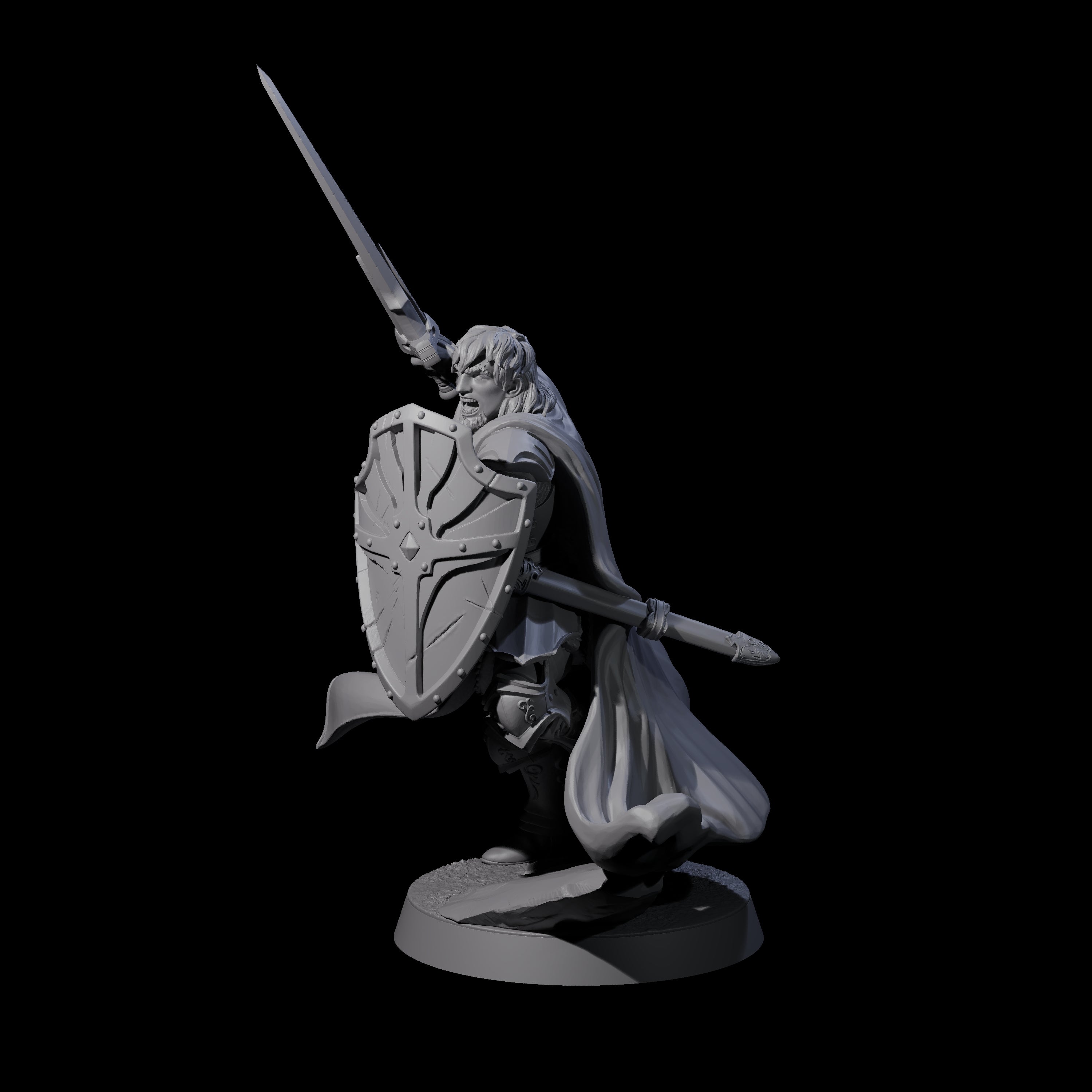 Charging Knight Captain Miniature for Dungeons and Dragons, Pathfinder or other TTRPGs