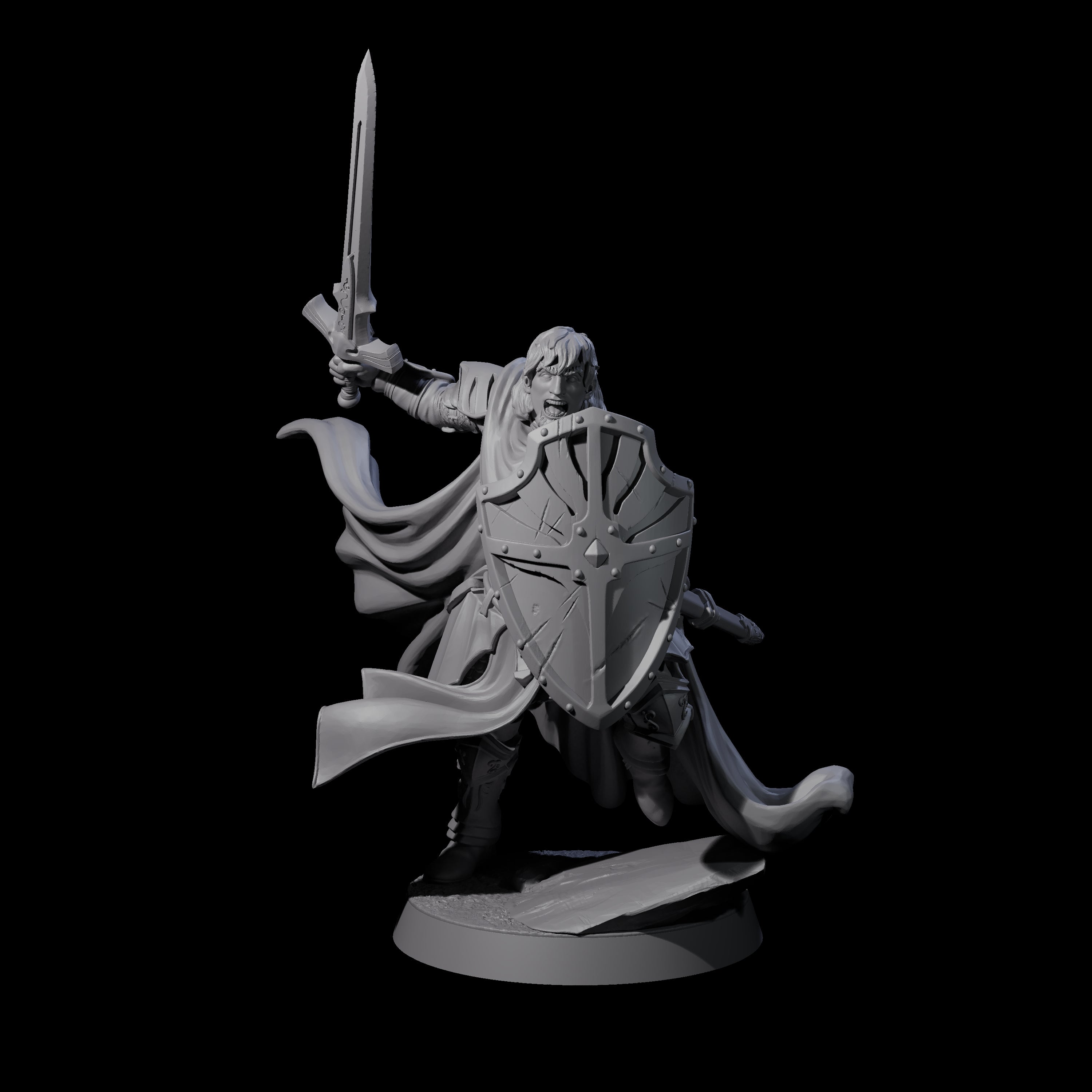 Charging Knight Captain Miniature for Dungeons and Dragons, Pathfinder or other TTRPGs