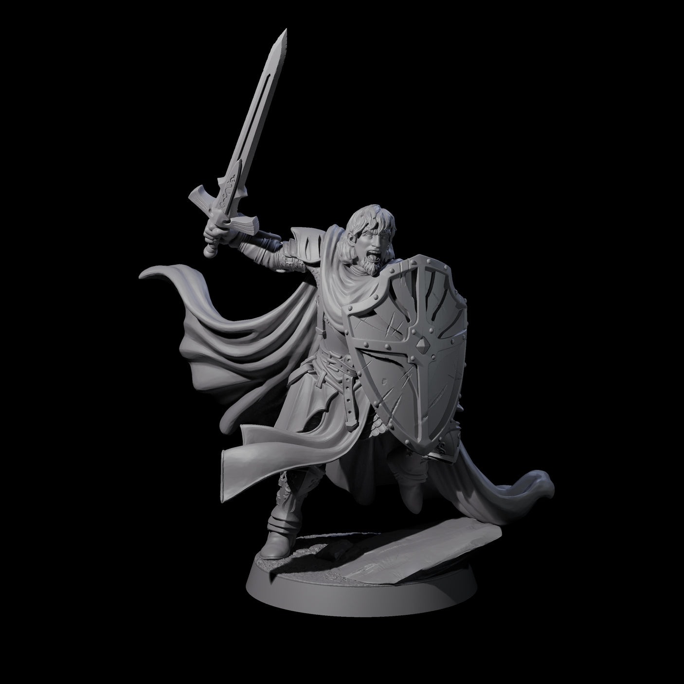 Charging Knight Captain Miniature for Dungeons and Dragons, Pathfinder or other TTRPGs