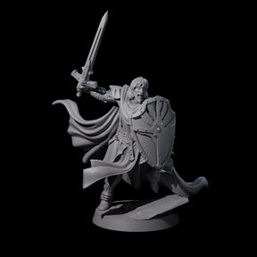 Charging Knight Captain Miniature for Dungeons and Dragons, Pathfinder or other TTRPGs