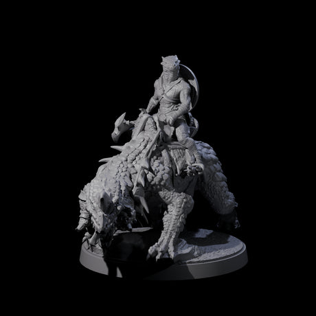 Charging Kobold on Drake A Miniature for Dungeons and Dragons, Pathfinder or other TTRPGs