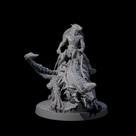 Charging Kobold on Drake A Miniature for Dungeons and Dragons, Pathfinder or other TTRPGs