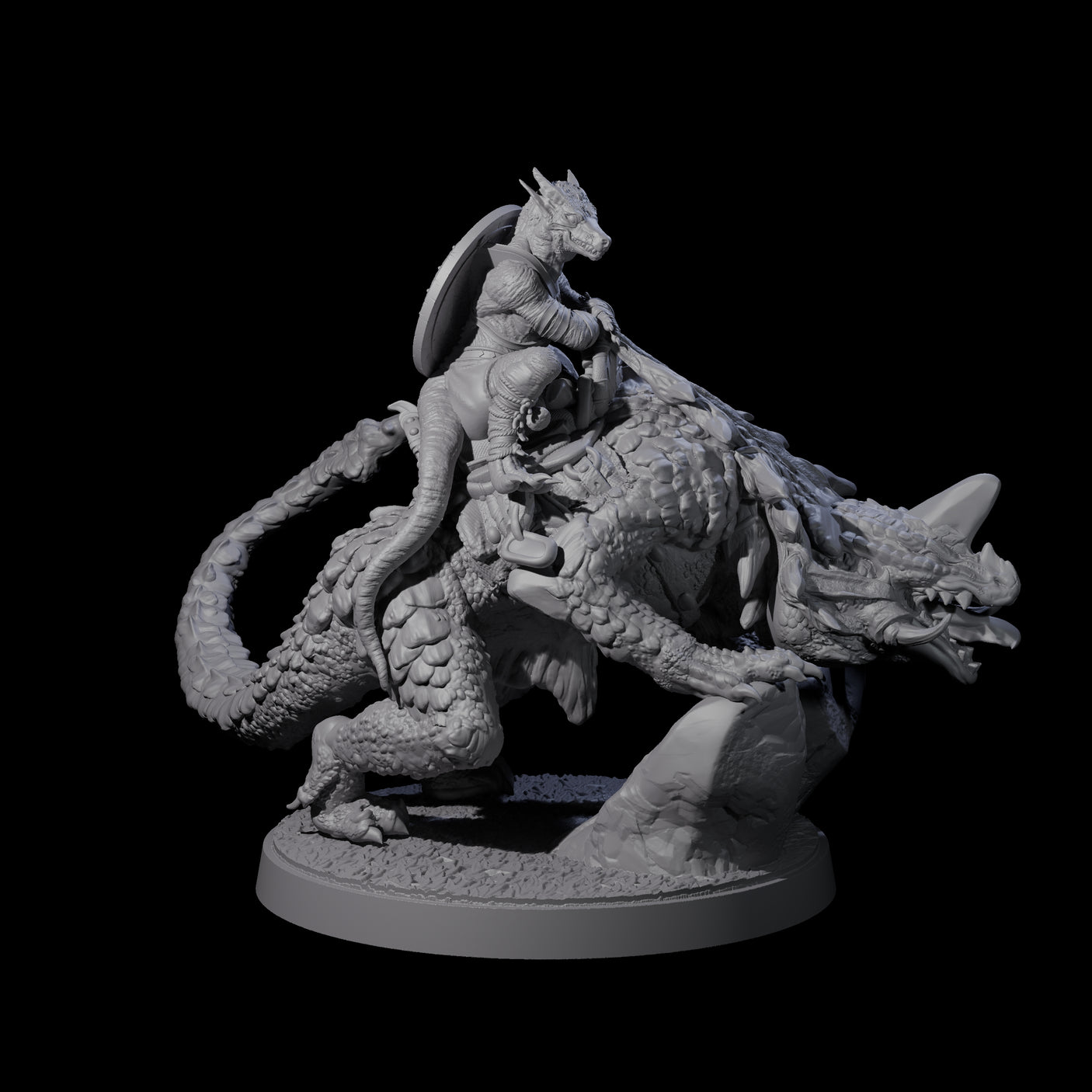 Charging Kobold on Drake B Miniature for Dungeons and Dragons, Pathfinder or other TTRPGs