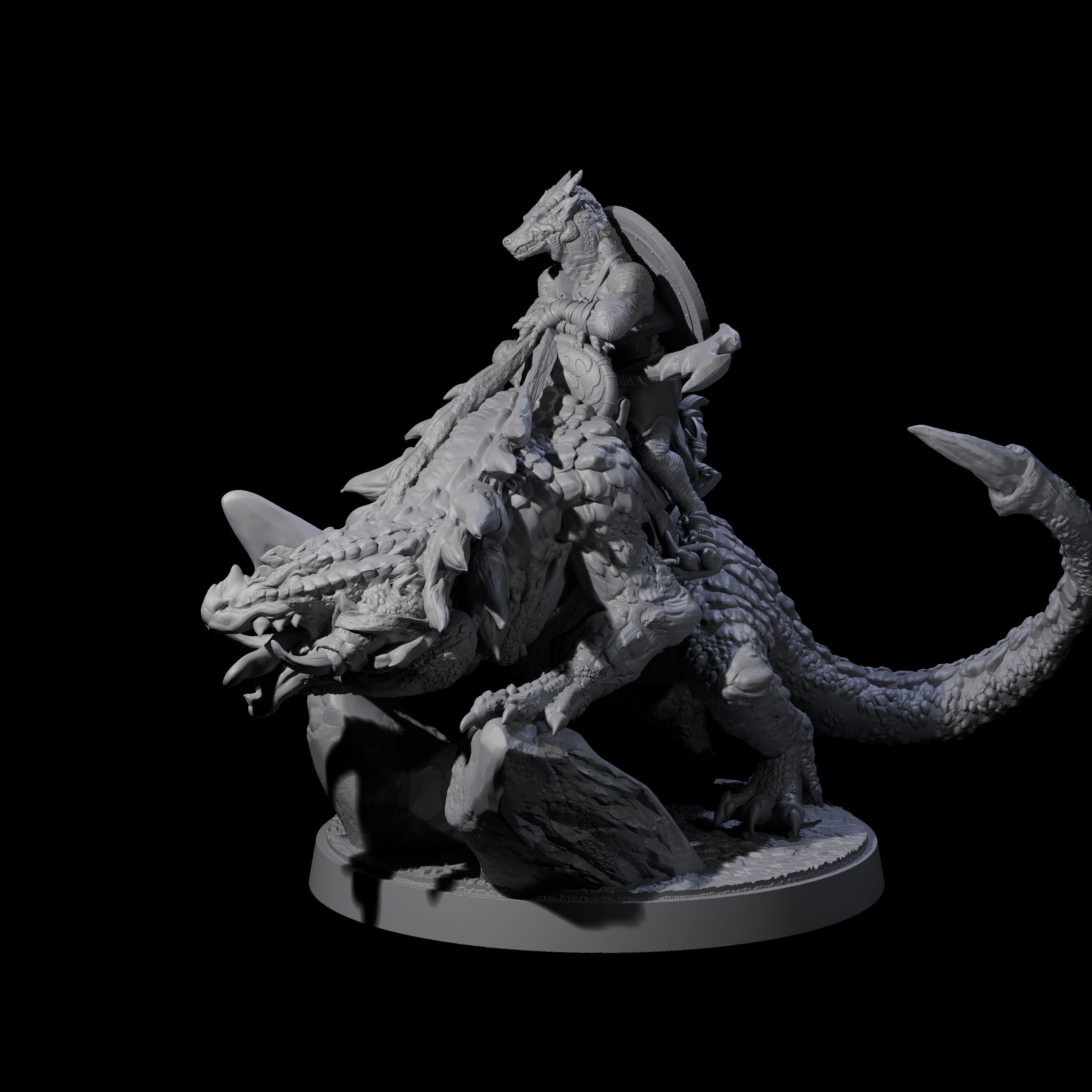 Charging Kobold on Drake B Miniature for Dungeons and Dragons, Pathfinder or other TTRPGs