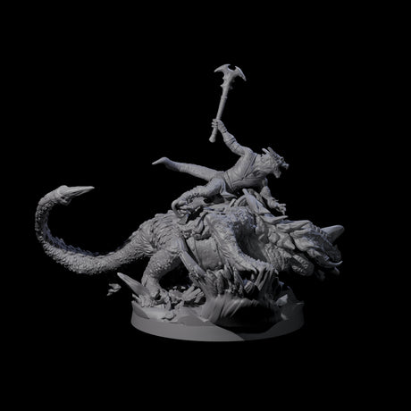 Charging Kobold on Drake C Miniature for Dungeons and Dragons, Pathfinder or other TTRPGs