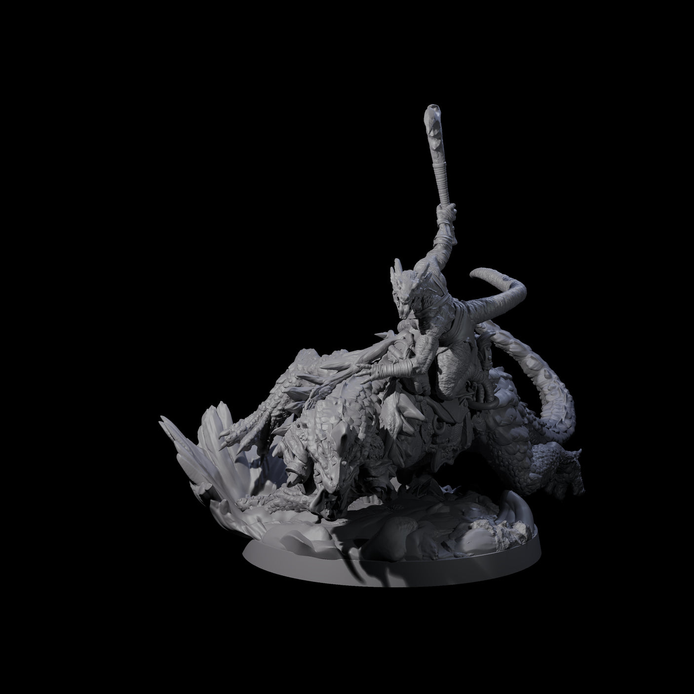 Charging Kobold on Drake C Miniature for Dungeons and Dragons, Pathfinder or other TTRPGs