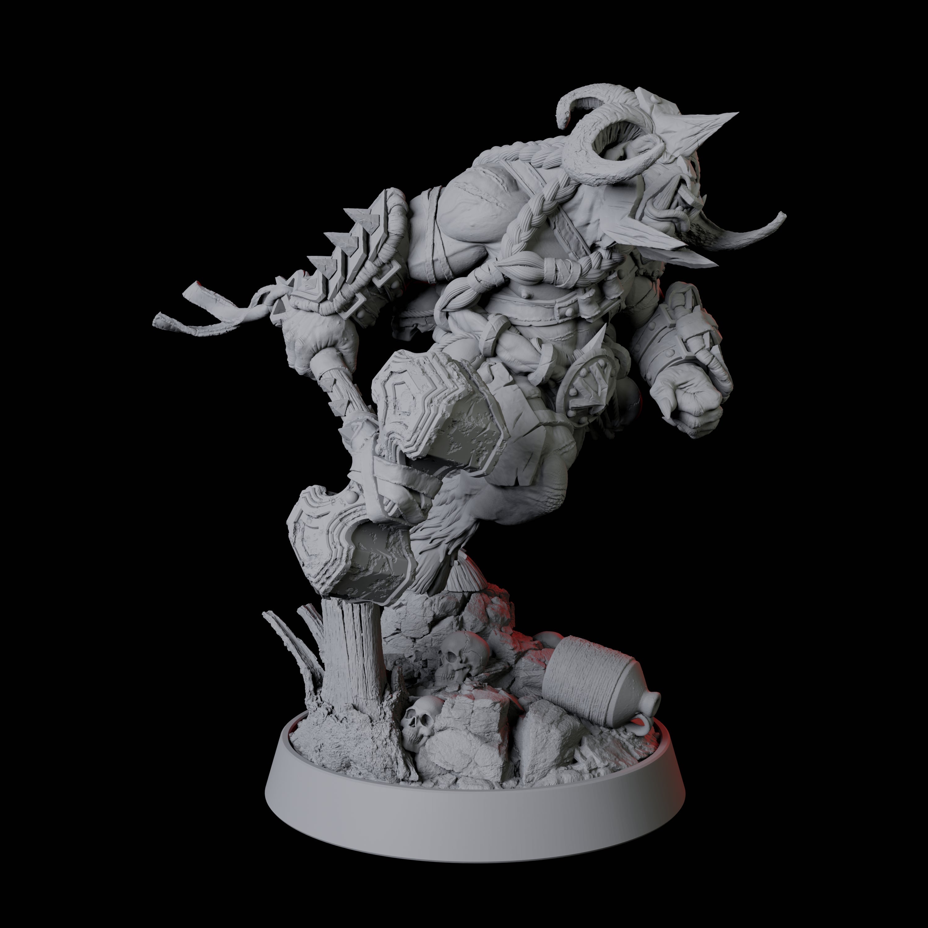 Charging Minotaur Miniature for Dungeons and Dragons