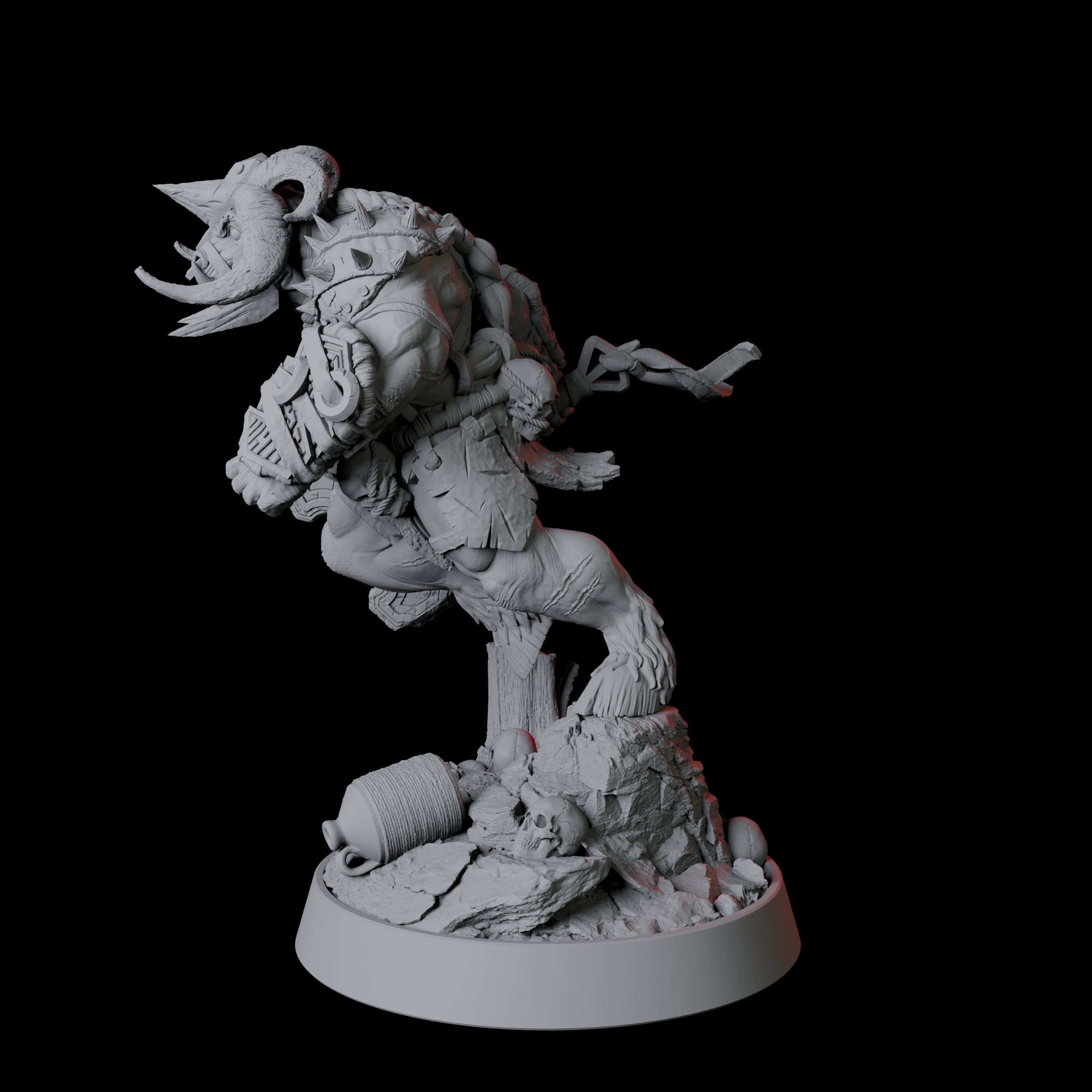 Charging Minotaur Miniature for Dungeons and Dragons