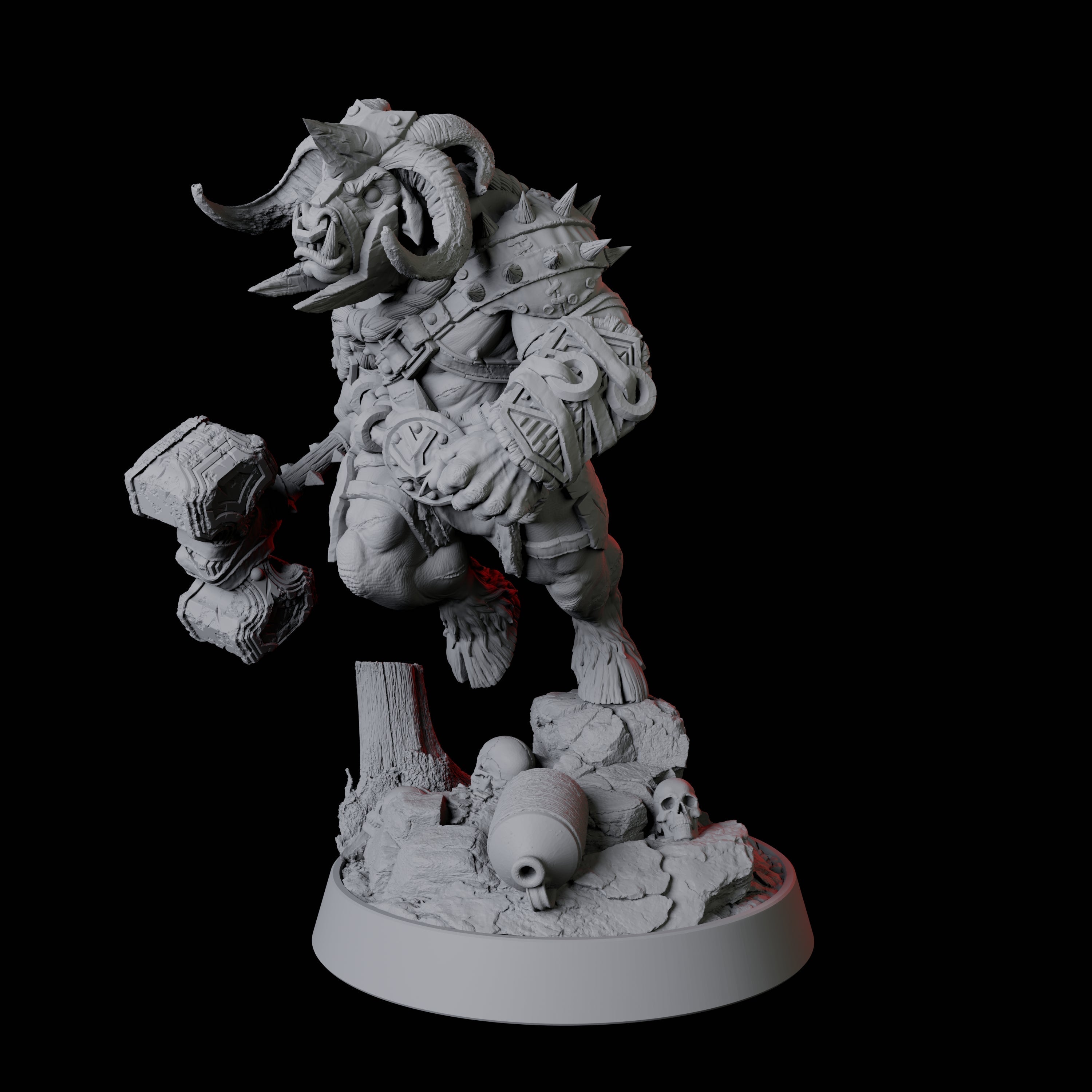 Charging Minotaur Miniature for Dungeons and Dragons