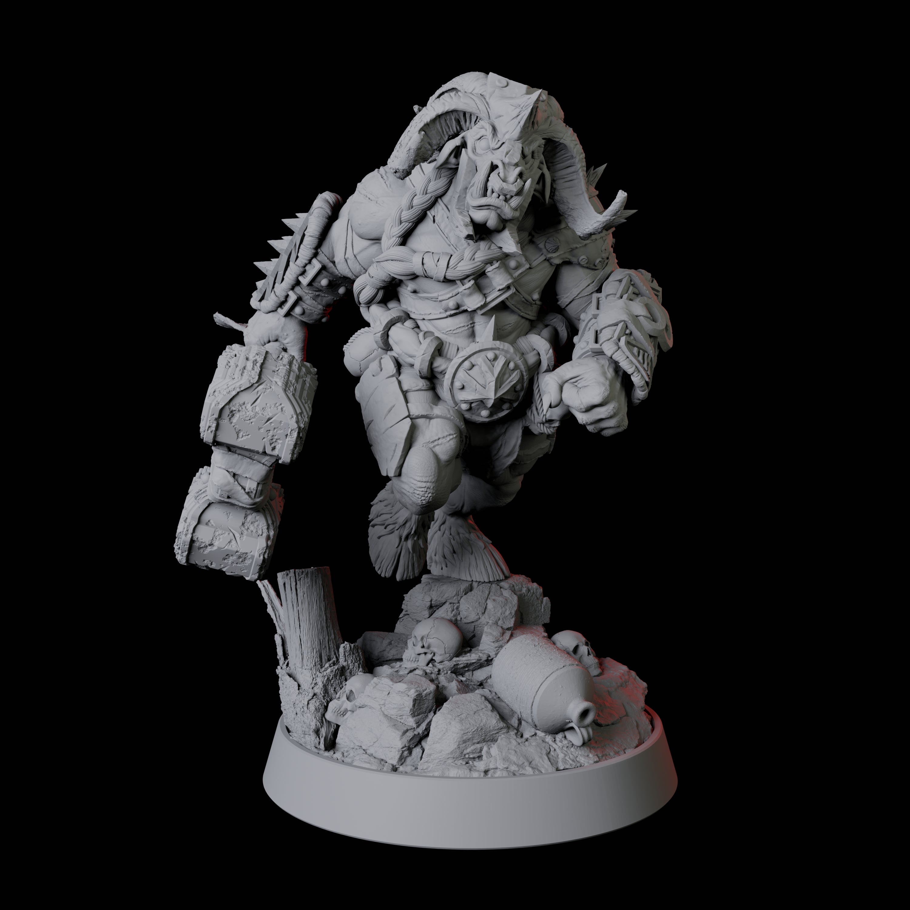 Charging Minotaur Miniature for Dungeons and Dragons