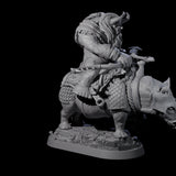 Charging Ogre Rhino Rider A Miniature for Dungeons and Dragons, Pathfinder or other TTRPGs
