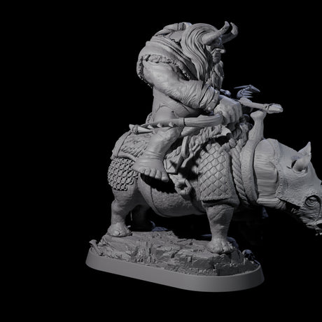 Charging Ogre Rhino Rider A Miniature for Dungeons and Dragons, Pathfinder or other TTRPGs