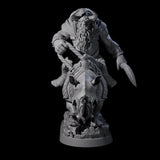 Charging Ogre Rhino Rider B Miniature for Dungeons and Dragons, Pathfinder or other TTRPGs