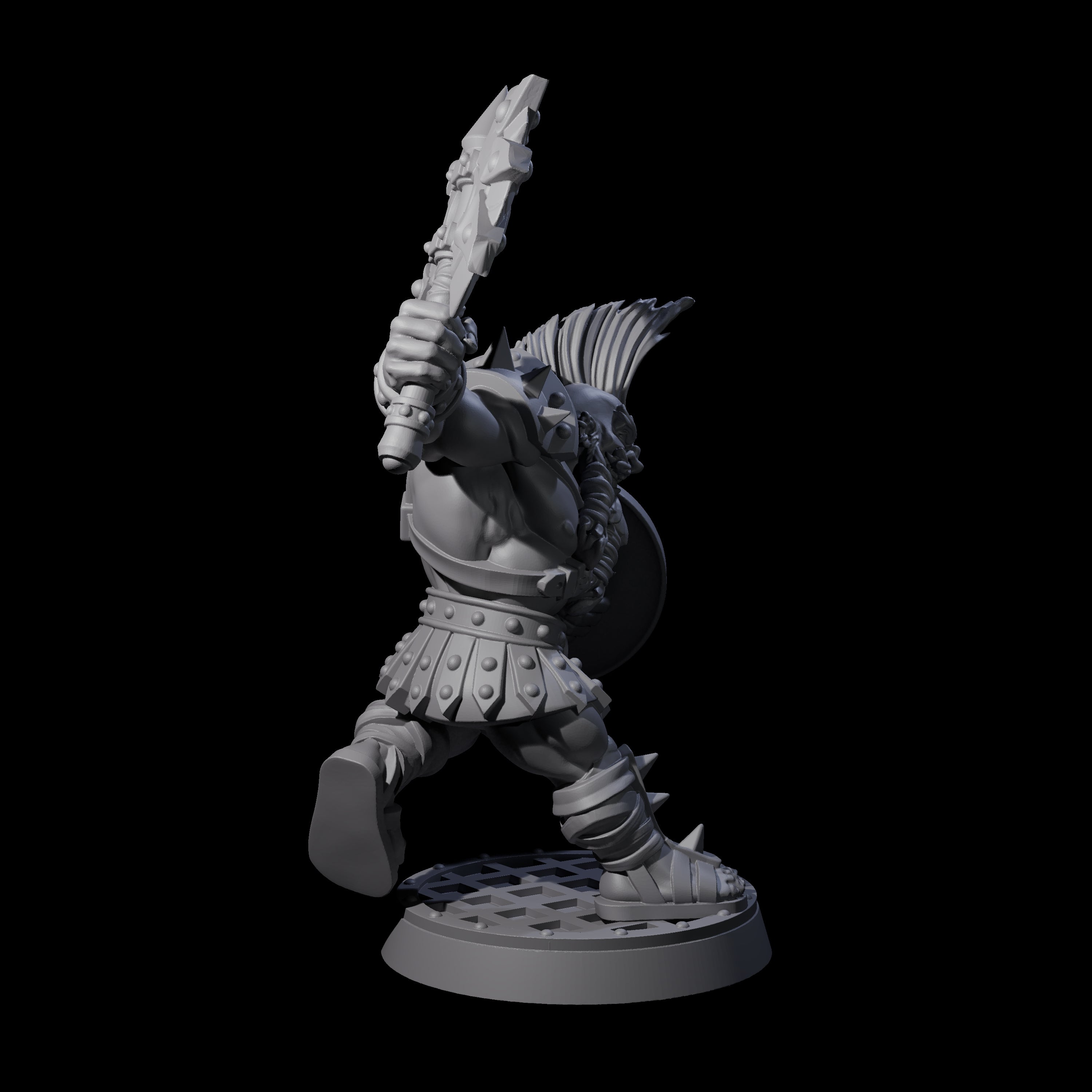 Charging Orc Gladiator Miniature for Dungeons and Dragons, Pathfinder or other TTRPGs