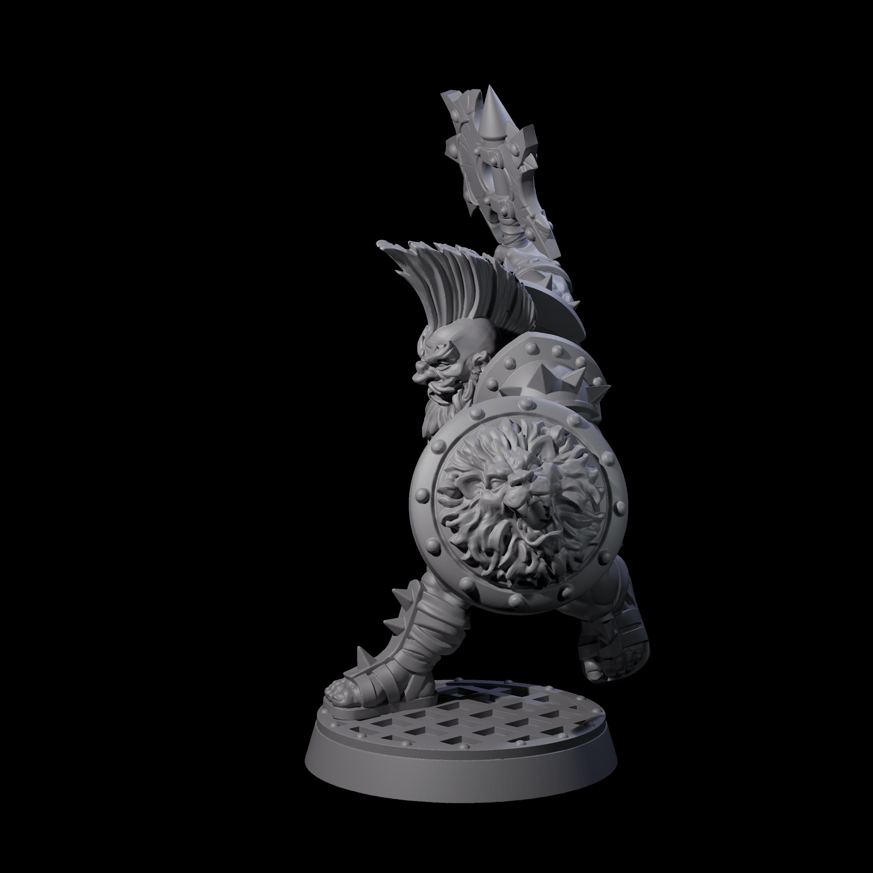 Charging Orc Gladiator Miniature for Dungeons and Dragons, Pathfinder or other TTRPGs