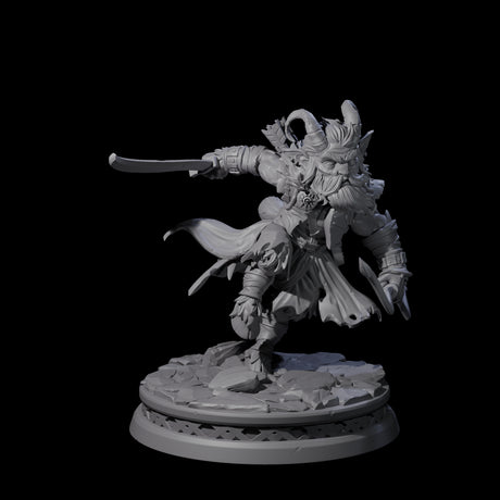 Charging Tiefling Elder Miniature for Dungeons and Dragons, Pathfinder or other TTRPGs