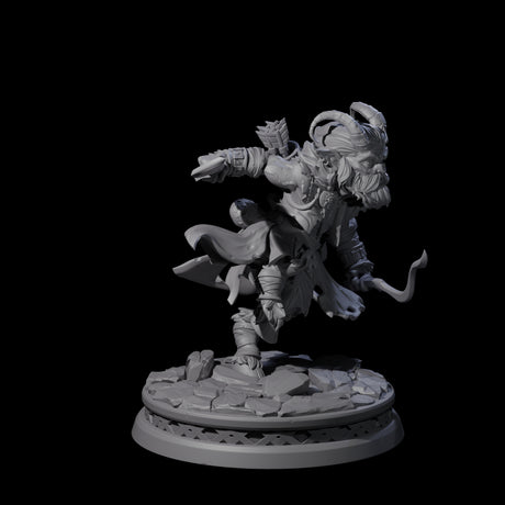 Charging Tiefling Elder Miniature for Dungeons and Dragons, Pathfinder or other TTRPGs