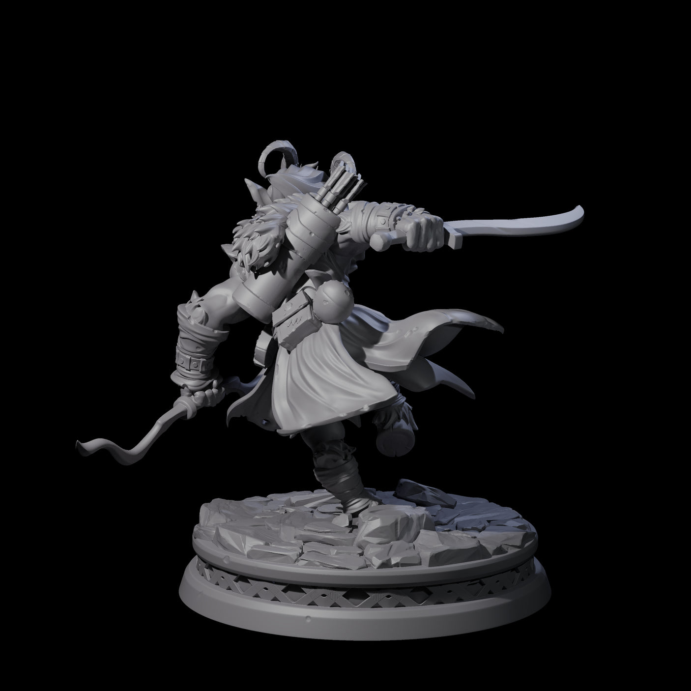 Charging Tiefling Elder Miniature for Dungeons and Dragons, Pathfinder or other TTRPGs