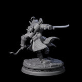 Charging Tiefling Elder Miniature for Dungeons and Dragons, Pathfinder or other TTRPGs