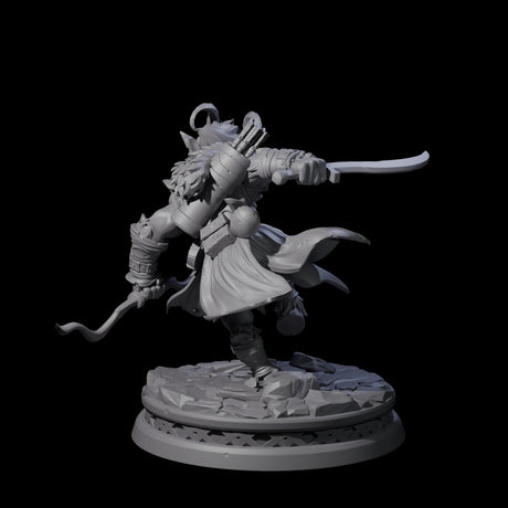 Charging Tiefling Elder Miniature for Dungeons and Dragons, Pathfinder or other TTRPGs
