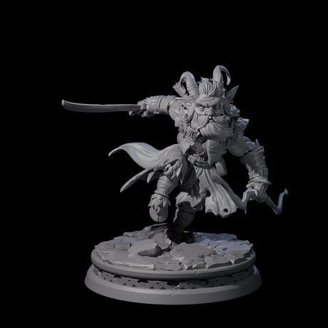 Charging Tiefling Elder Miniature for Dungeons and Dragons, Pathfinder or other TTRPGs