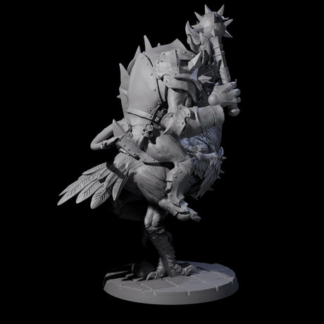 Charging Troll Rider on Axe Beak A Miniature for Dungeons and Dragons, Pathfinder or other TTRPGs