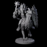 Charging Troll Rider on Axe Beak A Miniature for Dungeons and Dragons, Pathfinder or other TTRPGs