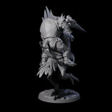 Charging Troll Rider on Axe Beak B Miniature for Dungeons and Dragons, Pathfinder or other TTRPGs