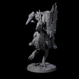 Charging Troll Rider on Axe Beak B Miniature for Dungeons and Dragons, Pathfinder or other TTRPGs