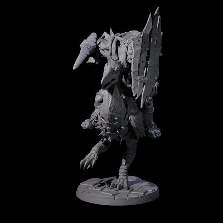 Charging Troll Rider on Axe Beak B Miniature for Dungeons and Dragons, Pathfinder or other TTRPGs