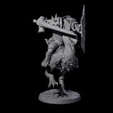 Charging Troll Rider on Axe Beak B Miniature for Dungeons and Dragons, Pathfinder or other TTRPGs