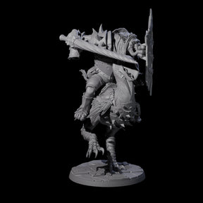 Charging Troll Rider on Axe Beak B Miniature for Dungeons and Dragons, Pathfinder or other TTRPGs