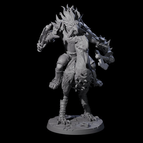 Charging Troll Rider on Axe Beak C Miniature for Dungeons and Dragons, Pathfinder or other TTRPGs