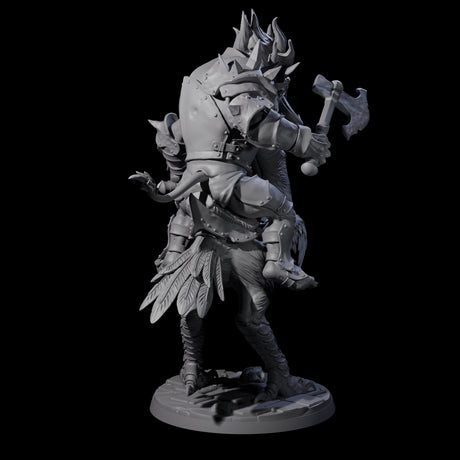 Charging Troll Rider on Axe Beak C Miniature for Dungeons and Dragons, Pathfinder or other TTRPGs