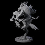 Charging Troll Rider on Axe Beak C Miniature for Dungeons and Dragons, Pathfinder or other TTRPGs